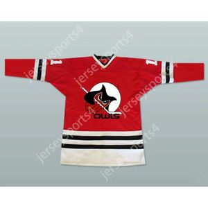 GDSIR Custom Columbus Owls IHL Hockey Jersey Red Nuovo Top E-M-L-XL-XXL-3XL-4XL-5XL-6XL