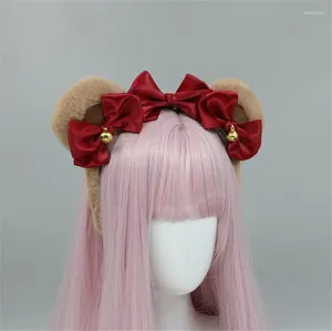 Party Supplies Cute Hairband Bear Ear KC Hair Accessories Lolita Girl Bow Bell Cosplay Women Head Dress D1059