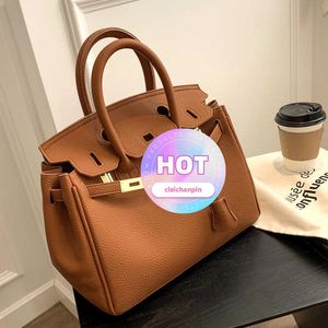 H Genuine leather Handbag High Quality style bag for womens 2024 new trendy version versatile crossbody single Have Real Logo