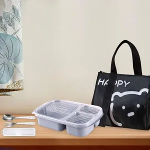 Dinnerware Convenient Storage Container Small And Lightweight Wheat Tableware Italian Spoon Kitchen Supplies Durable Compartment Lunch Box