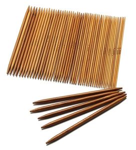 55pcs 11 Sizes Carbonized Bamboo Double Pointed Knitting Needles Hat Sweater Scarf Crochet Hook9976335