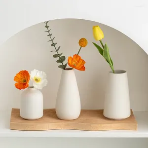 Vaser nordiska minimalistiska keramiska blommor vas kreativa vardagsrum enkel vit flask torr var hemmakontor bordsdekor