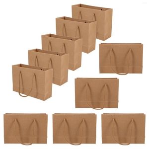 Torby do przechowywania 10pcs papierowy torba przenośna kraft przekąsek pojemnika na prezent