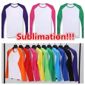 Süblimasyon boş t-shirt termal termal ısı transfer baskısı parti t shirt diy unisex bluz üst tees çocuk patchwork raglan tshirt z 4.4