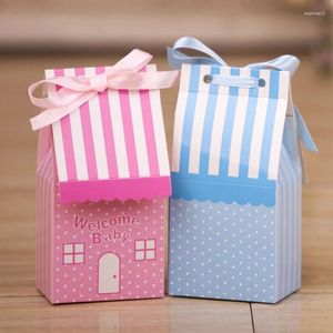 Gift Wrap House Shape Candy Box Wedding Favors Boxes Cookie Bags Packaging Christmas Baby Shower Birthday S