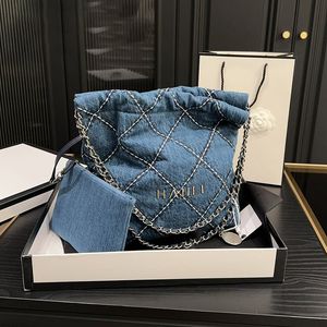 33 cm luksusowy dżinsowy duża pojemność Kobiety torba na torbę niebieską diamentową torebkę na zewnątrz Travel Crossbody Bag na ramię