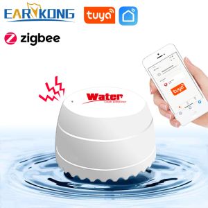 Detector Tuya Zigbee Detector de vazamento de água Smart Home Water Inundy Sensor Work With Tuya Zigbee Gateway App App Smart Life