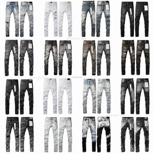 Designer di jeans maschile maschile viola pantaloni jeans pantaloni design dritto design retrò streetwear panello di marca viola