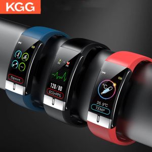 Opaski na rękę E66 Smart Watch Mężczyźni Temperatura ciała EKG PPG Waterproof Bande Sport Bransoletka Blood Tlen Teastwatch na iOS Android