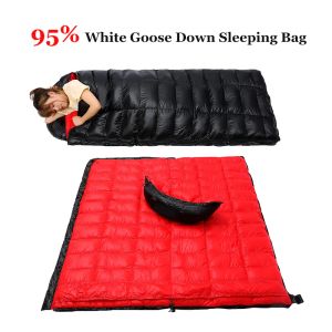 Ausrüstung 95% Gans Down Sleeping Bag Camping Schlafsack Down Campingbeutel für Tourismus Wanderwinter ultraleichter Schlafsäcke