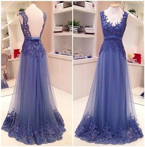2019 Selling Spaghetti Straps Aline Backless floorlength Evening dress Prom Dress Bridesmaid Dress with Lace and Tulle homec3397045