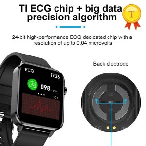 Pulseiras ECG PPG Smart Watch Men Medição de temperatura corporal Relógio com diagnóstico de IA Pedômetro de monitoramento de saúde Mulheres esportes smartwatch