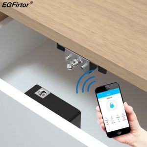 Lock Bluetooth Invisible Cabinet Lock Wireless Smart Drawer Security No Drill Keyless Lock For Home Office Android IOS APP Unlock