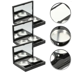 Lagringsflaskor 3 Set Double Box Eye Shadow Magnetic Palette Eyeshadow Cases Container Make Up Portable Empty Plast Makeup Travel