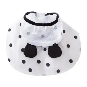 Dog Apparel Comfortable Rain Poncho Hooded Dot Print Polyester Taffeta Wide Brim Hat Jacket Puppy Raincoat Windproof