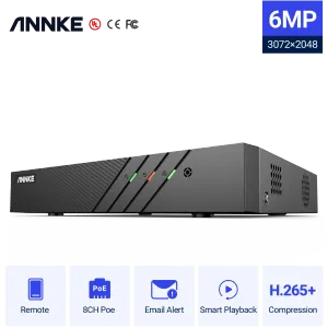 Камеры Annke 8ch 6MP Video Recorder H.265+ NVR для HD POE 2MP 3MP 4MP 5MP 6MP IP POE CAMERAS Home System System System