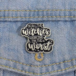 Worst Witch Enamel Pins Custom Black Gothic Punk Brooches Lapel Badges Wizard Witchcraft Jewelry Gift Drop Shipping