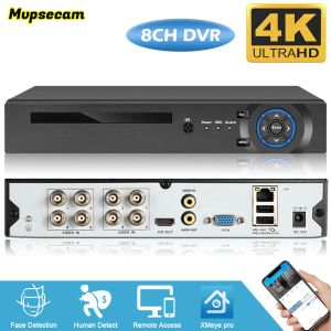 Gravador Xmeye Pro 4K 8MP Segurança CCTV DVR Smart Face Detecção 8CH 6in1 8mn H.265+ Gravador de vídeo híbrido para câmera AHD TVI CVI ONVIF