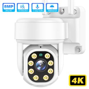 Дверной звонок 8MP 4K PTZ IP -камера Wi -Fi Outdoor AI AITO AUTO TRACEING Security CCTV камера 4MP HD Audio Videi Video Surveillance Camera IPC360 Home App