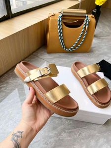 Designer luxury original lady sandals celline ballet flats women shoe mules slippers sandal genuine leather lambskin casual shoes flip flops size 35-41