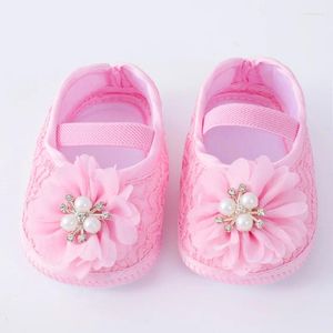 Erste Wanderer Frühling Herbst Baby Schuhe Feste Perle Blume Prinzessin Vorkern geborene Mädchen Anti-Rutsch-Freizeitkind