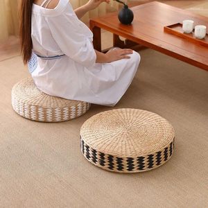 Yastık yuvarlak saman pouf koltuk örgü pastoral rüzgar el dokuma tatami mat yoga töreni meditasyon pedi zemin futon