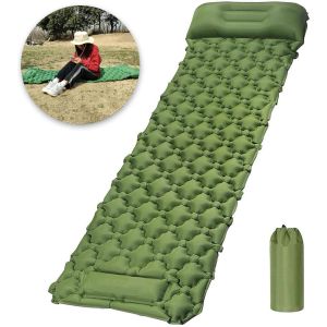 Växelcamping Sleeping Pad Self Ierable Madrass med Pillow Ultralight Air Cushion utomhusvandring Fast Air Charging