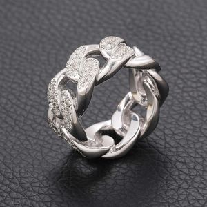 2024 Hip Hop Hop Hop Punk Men Design della catena di gioielli S925 Silver VVS Moissanite Cuban Link Rings for Women