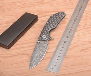 Strider Tactical Folding Knife aluminium plaster miodu rączka Damascus Wzór ostrza na zewnątrz kemping piesze wędkarstwo Rescue Pocket Pocket 1940980
