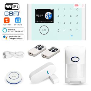 Kits Taiboan Tuya Smart WiFi GSM Security Alarm System fungerar med Alexa Home Burglar Motion Detector 433MHz Smoke Door Window Sensor