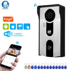 Intercom Kablosuz Wifi Tuya Video Kapı Çanı RFID Açık Kamera Ev Kapısı Telefon İntercom Sistem Suyu Geçirmez IR Night Vision 1080p HD Renk