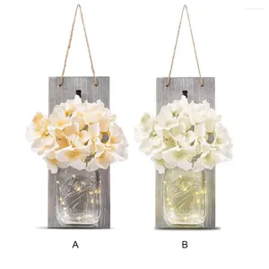 Wall Lamp Light Hanging Home Supplies Rustic Style Multipurpose Fake Flower Exquisite Household Accessories Type 1