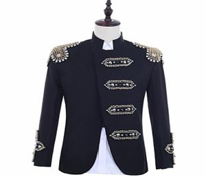 Çılgın Promosyon Siyah Pullar Blazer Erkekler Tasarımlar Ceket Mens Stagers Giyim Dans Yıldız Stili Elbise Punk Maskulino Hom4941338