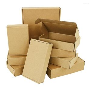 Presentförpackning 5st Kraft Paper Box Diy Packaging Birthday Wedding Party For Guest Small Business Supplies