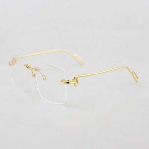 New luxury designer sunglasses Kajia series 0162 frameless pure titanium myopia lens high-end business eye frame