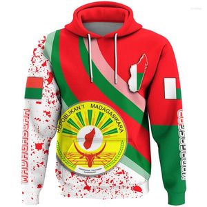 Men's Hoodies Madagascar Flag Map Graphic Sweatshirts National Emblem Hoodie For Men Clothes Africa Boy Hoody Casual Male Tracksuit Jersey