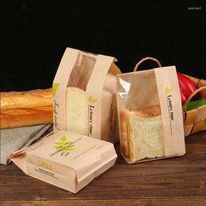 Prezent Wrap 50pcs Kraft Paper Bread Bag Food Candy Biscuits Opakowanie Zabrania zapasy recyklingowe na sucha impreza