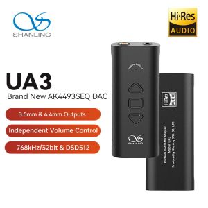 Amplifier SHANLING UA3 AK4493SEQ DAC Independent AMP Chip RT6863 Dual HiFi Audio Portable USB DAC Amplifier 3.5mm 4.4mm