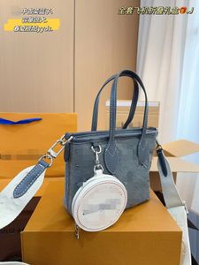 The latest high quality denim basket bag Fashion all-in-one handbag Single shoulder crossbody bag 19*9*15