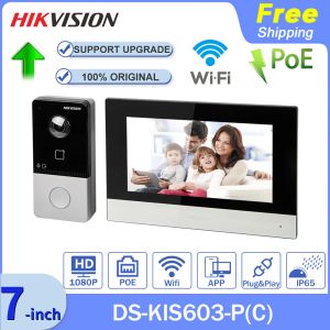 Intercom Hikvision IP Kit Intercom DSKIS603P (C) DSKV6113WPE1+DSKH6320WTE1 Standardowe drzwi drzwi drzwiowe Monitor WiFi Monitor App
