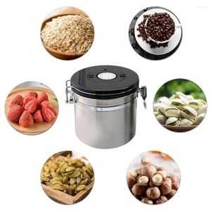 Storage Bottles Coffee Bean Container Stainless Steel Canister With Date Tracker Airtight Kitchen Food For Grounds Freshness