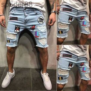 2018 Jeans Shorts Männer coole Straße Kleidung Herren Jeans dehnbar zerrissener Biker Zerstören geklebte Denim -Shorts Zojn