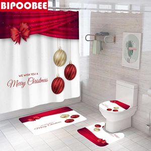 Tende per doccia 3d Merry natalizio motoscaiolo tappeto da bagno anticomano tappeti tappeti tappeto coperchio materassino arredamento