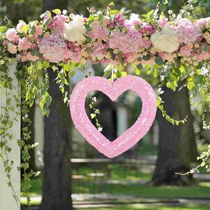 Dekorativa blommor Locket Love Wreath Valentines Day Heart Decor Hanging Pendant For Home Wedding Decorations Romantic