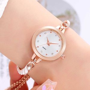 Relógio de quartzo feminino minimalista de cordão de tração, relógio de pulseira de pingos de óleo NW, alto valor estético para mulheres C06