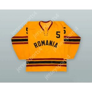 Gdsir Custom 1980 SANDOR GALL 5 ROMANIA NATIONAL TEAM YELLOW HOCKEY JERSEY NEW Top Ed S-M-L-XL-XXL-3XL-4XL-5XL-6XL