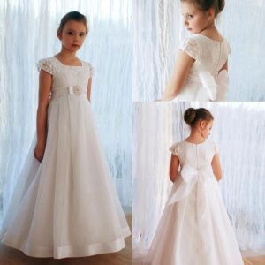 Elbiseler 2019 yeni varış kısa kollu dantel düğün çiçek kız elbise vestido de comunion ilk cemaat junior pageant parti elbiseleri