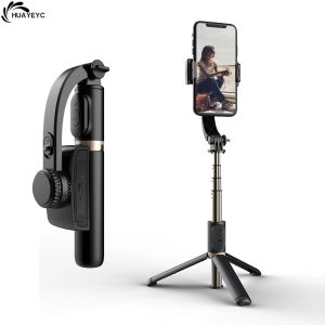 Monopods Yeni Mobil El Gimbal Kablosuz Bluetooth Telefon Sabitleyici Dolgu Işıklı Selfie Stick Tripod Gimbal Stabilizatör Akıllı Telefon