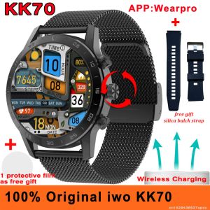 Смотреть оригинальный KK70 PPG ECG Smart Watch Men Wireless зарядка Bluetooth Call Music Player IP68.