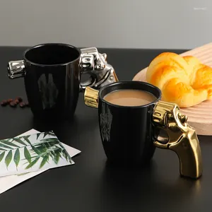 Canecas de modelagem de cerâmica elegante e criativa Copa da Internet Revolver Red Gun 3D Conseguir café personalizado